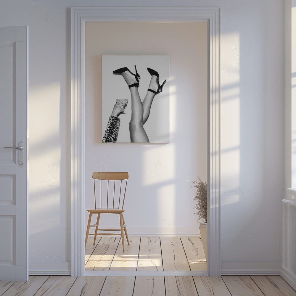Les pieds en l'air N&B | Tableaux sur Toile