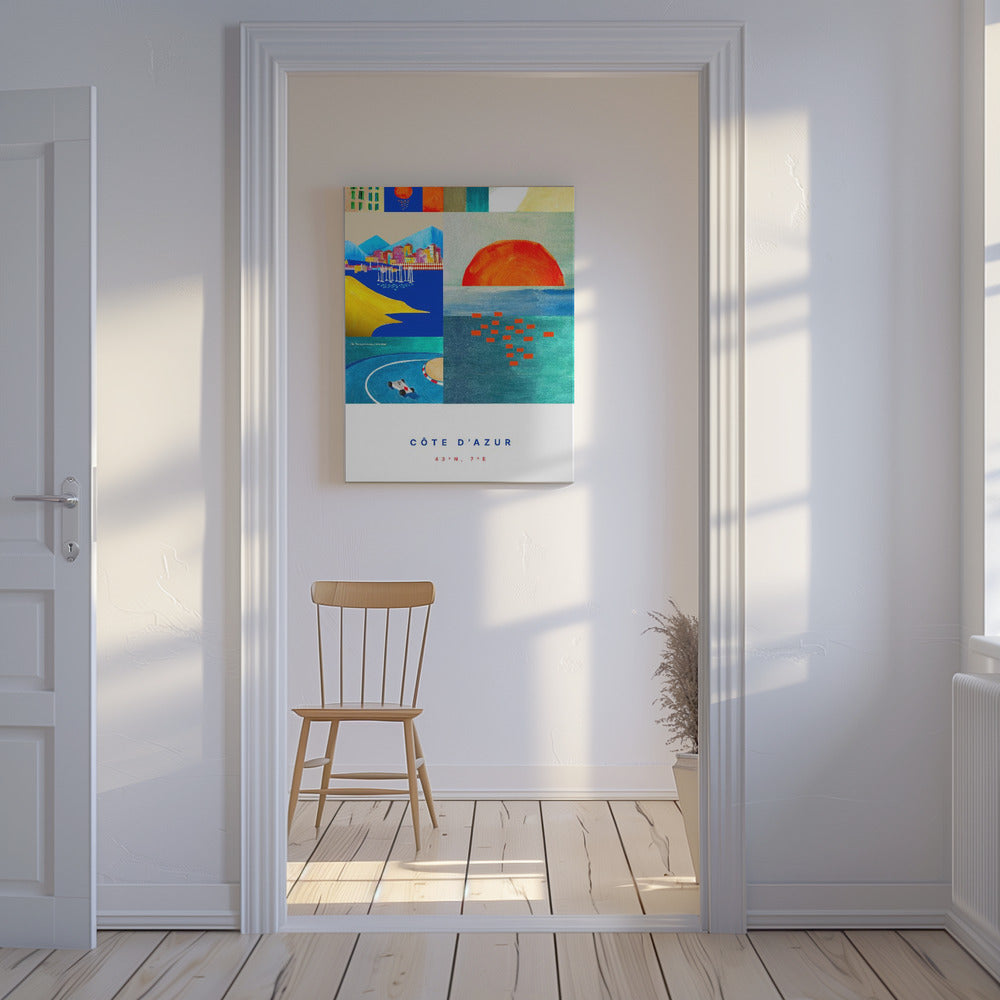 RIVIERA MODERNE : LA CÔTE D'AZUR COLORÉE Posters - Affiche Artistique | Tableaux sur Toile