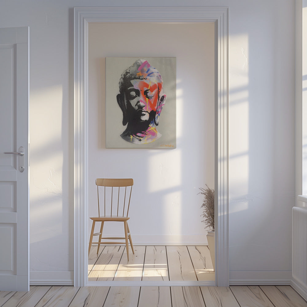 Vibrant Buddha Bust | Canvas
