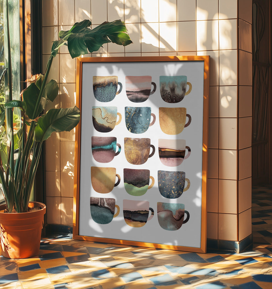 Earthy Coffee Cups | Poster