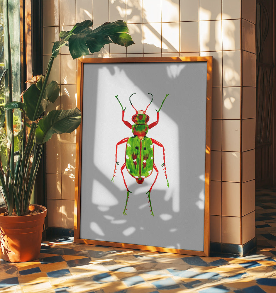 Green tiger beetle or Cicindela campestris | Poster