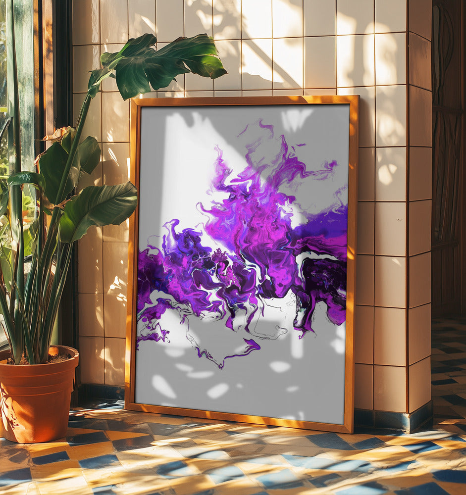 Purple Colorful White Wave | Poster