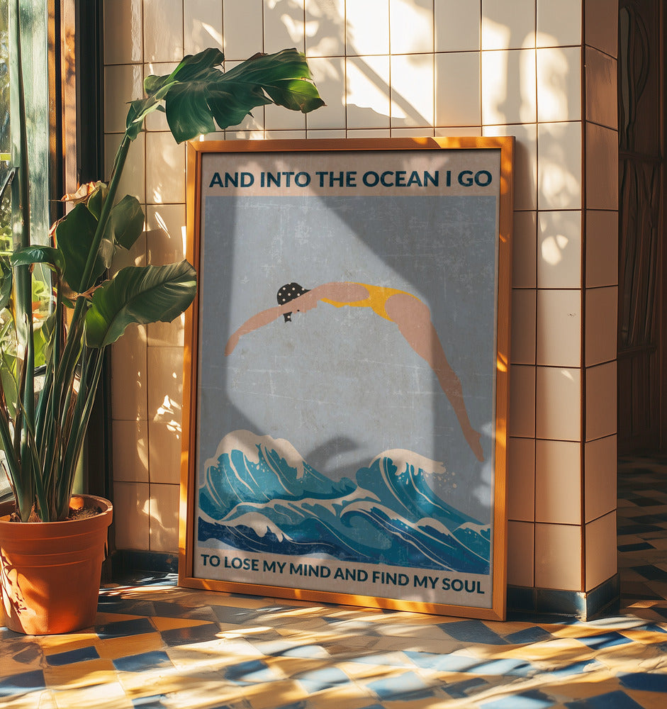 Into the Ocean (blue) Standard Wall Art | Poster