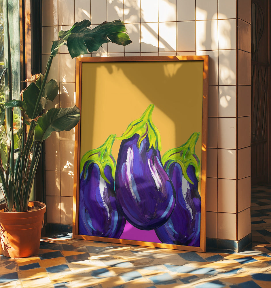 Groovy Aubergines | Poster