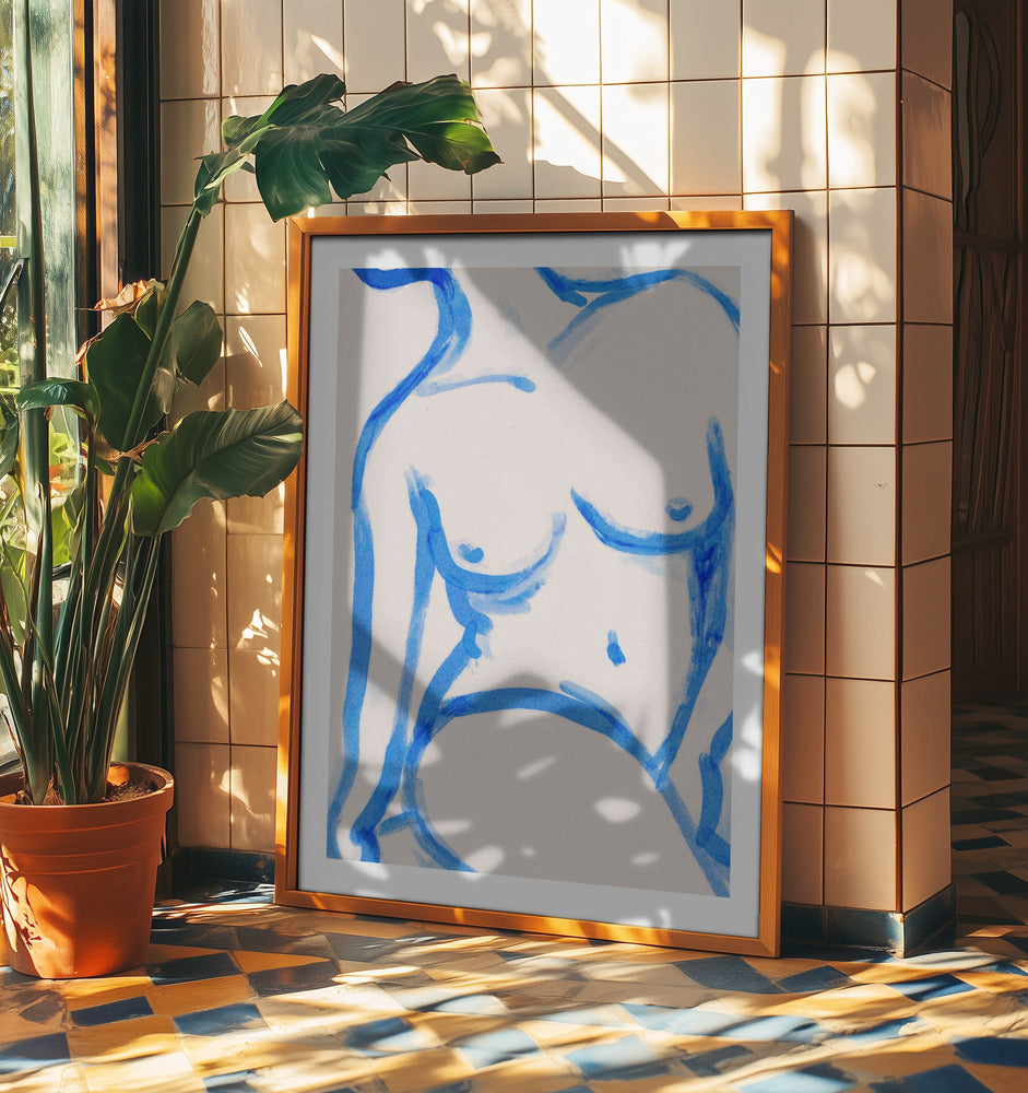 Blue Contour Nude | Poster