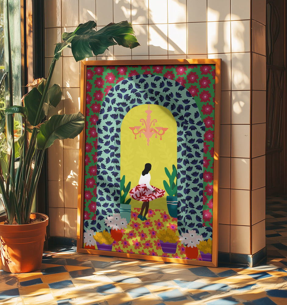 Floral Portal Girl | Poster