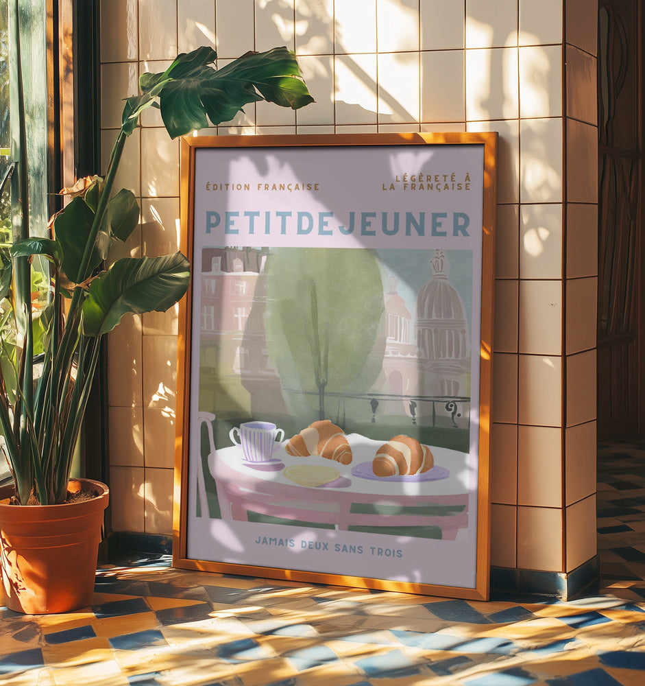 Petit Dejeuner, Croissants, Paris, Pastell | Poster