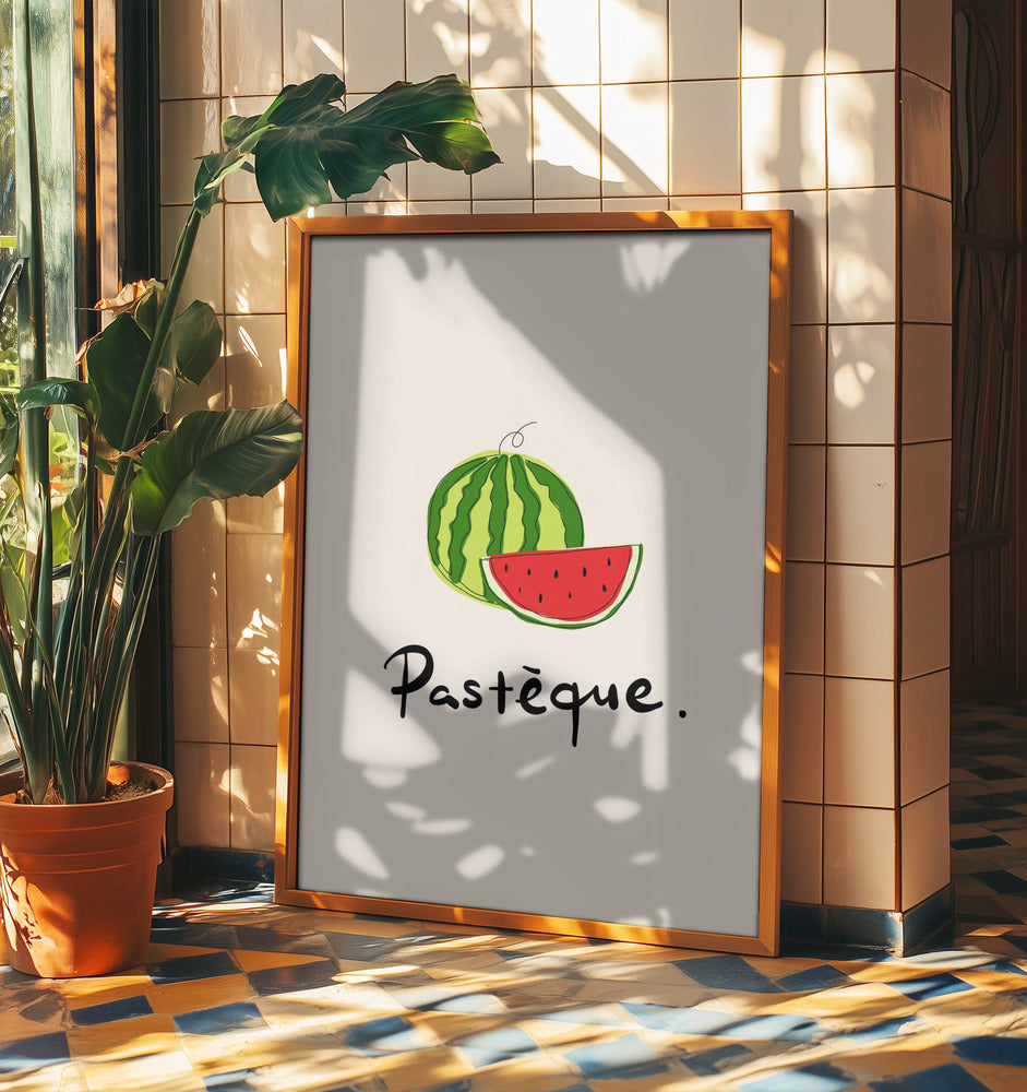 Modern French Fruits Collection "Watermelon / Pastèque" | Poster