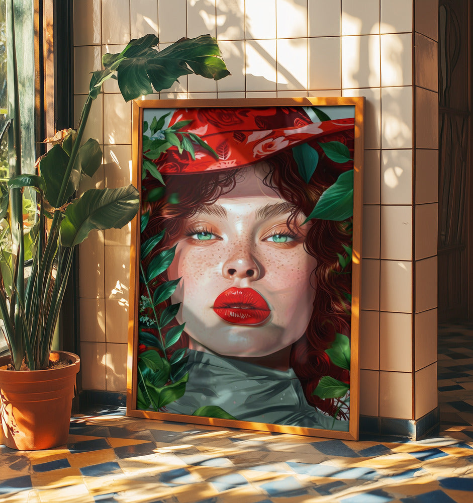 Woman With Green Eyes portrait | Poster