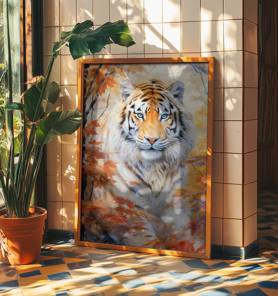 White Tiger Watercolor Animal Art | Poster