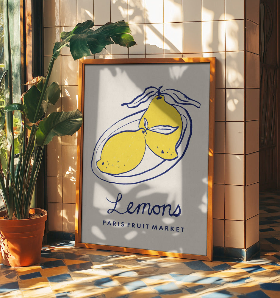 Matkonst - Citroner Paris Fruktmarknad | Poster