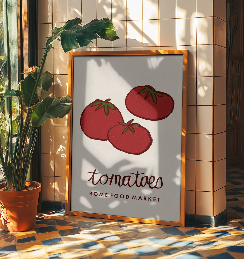 Matkonst - Tomater Roms matmarknad | Poster