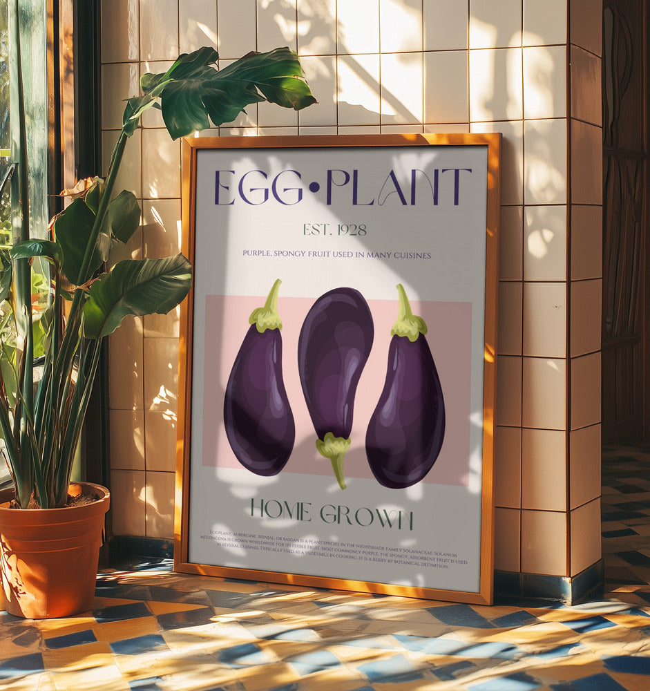 Three Vibrant Purple Eggplants | Poster