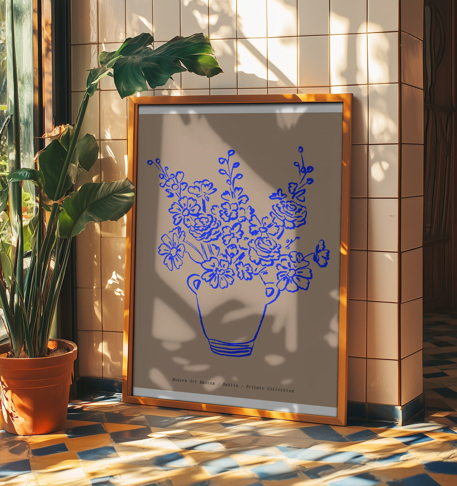 Blue Floral Elegance | Poster