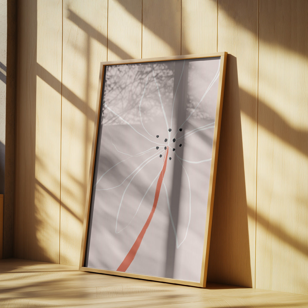 Delicate Abstract Flower with White Petals | Poster