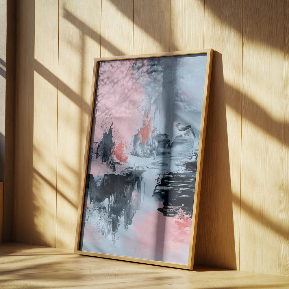 Pink and Grey Abstract 2 | Poster