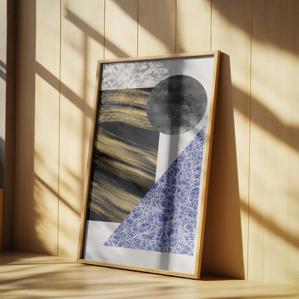 Geometriska former med svart och guld textur | Poster