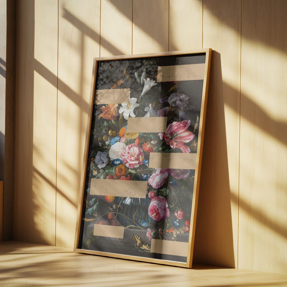 Bouquet of Vintage Oil Painting Flowers, Modern Collage | Poster
