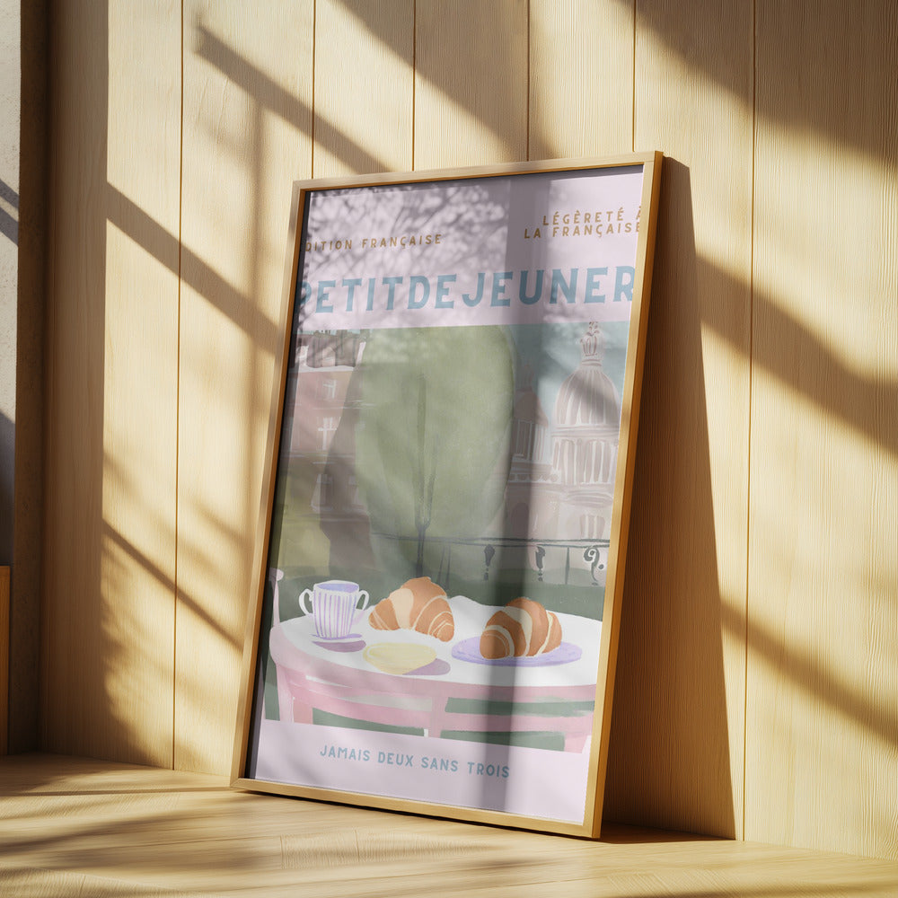 Petit Dejeuner, Croissants, Paris, Pastell | Poster