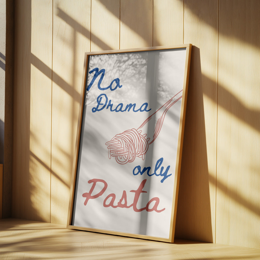 No drama only pasta, Illustration + Text | Poster