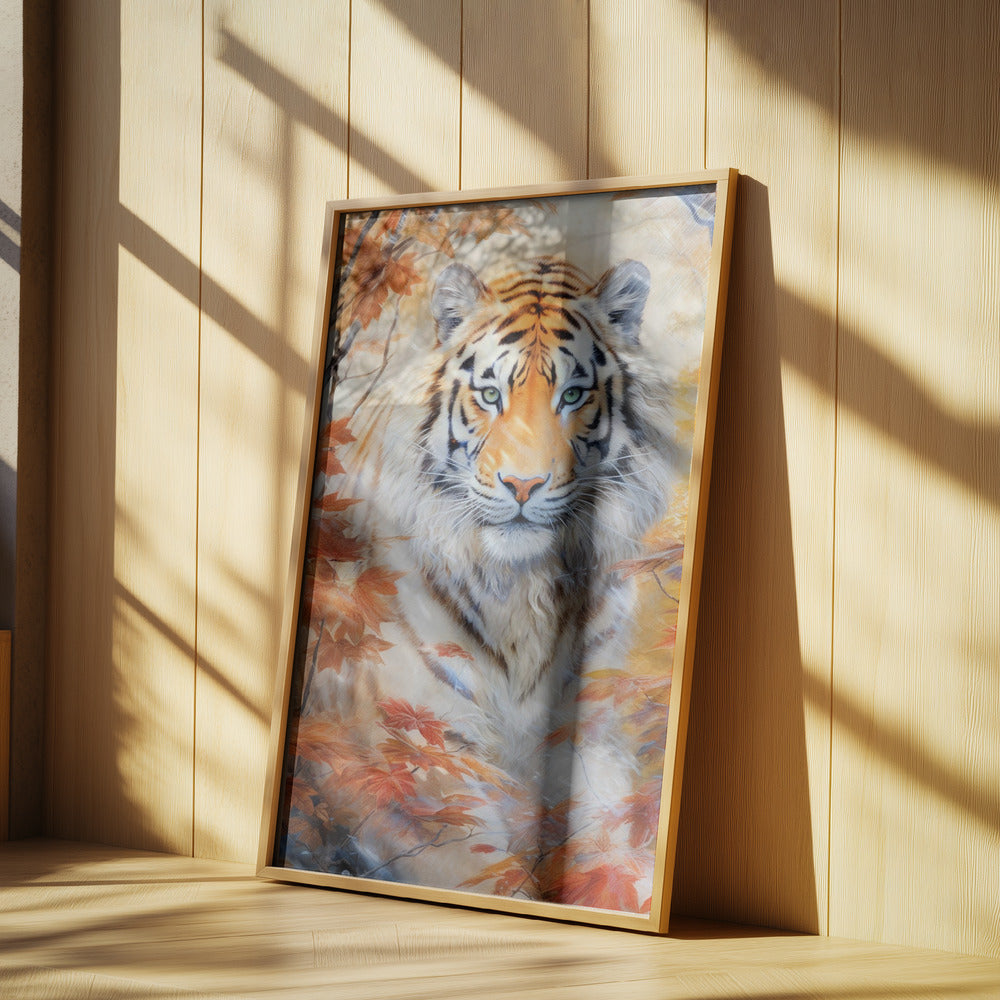 White Tiger Watercolor Animal Art | Poster