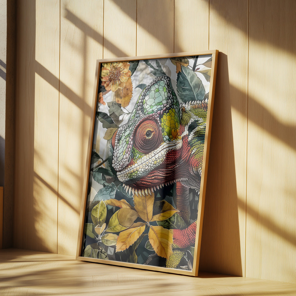 Chameleon watercolor animal art 3 | Poster