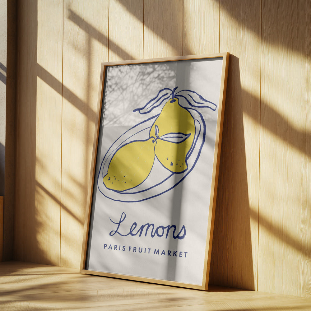 Matkonst - Citroner Paris Fruktmarknad | Poster