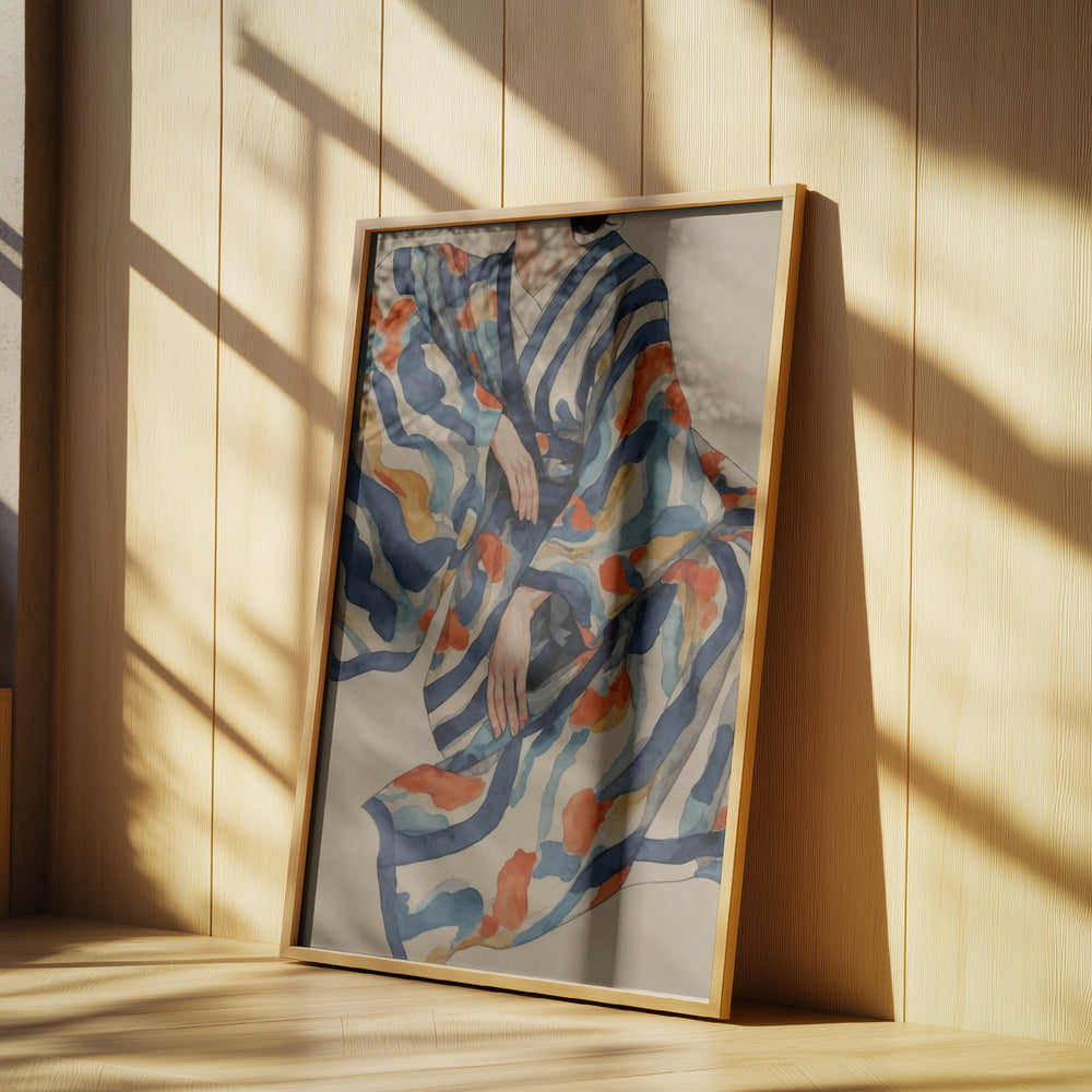 Böljande kimonomönster | Poster