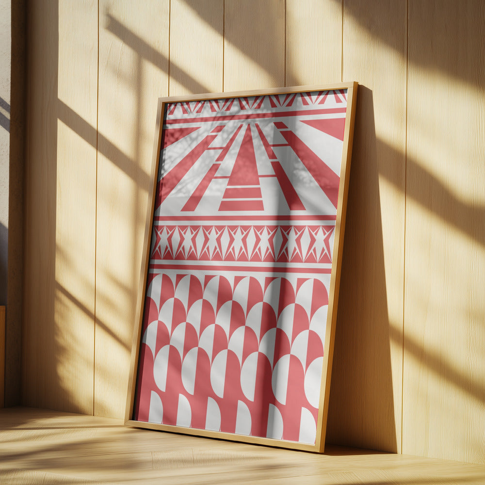 Minimalist art deco geometric red | Poster