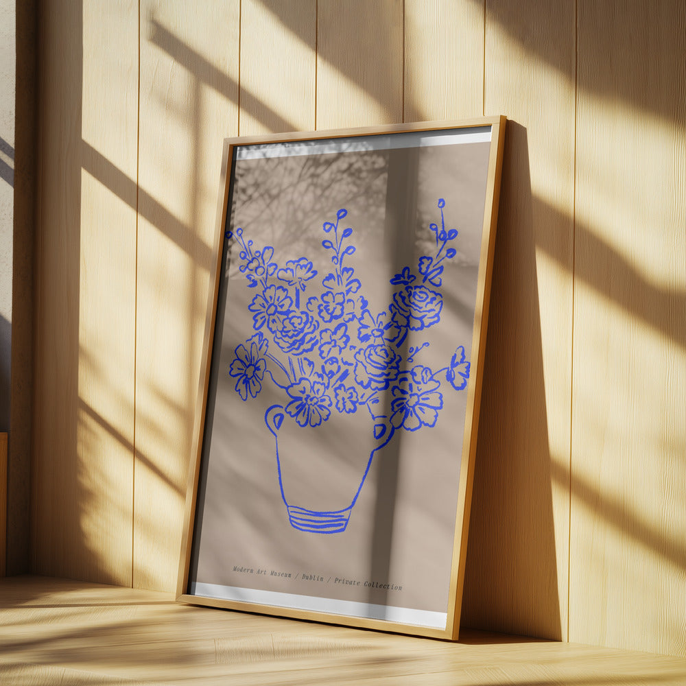 Blue Floral Elegance | Poster