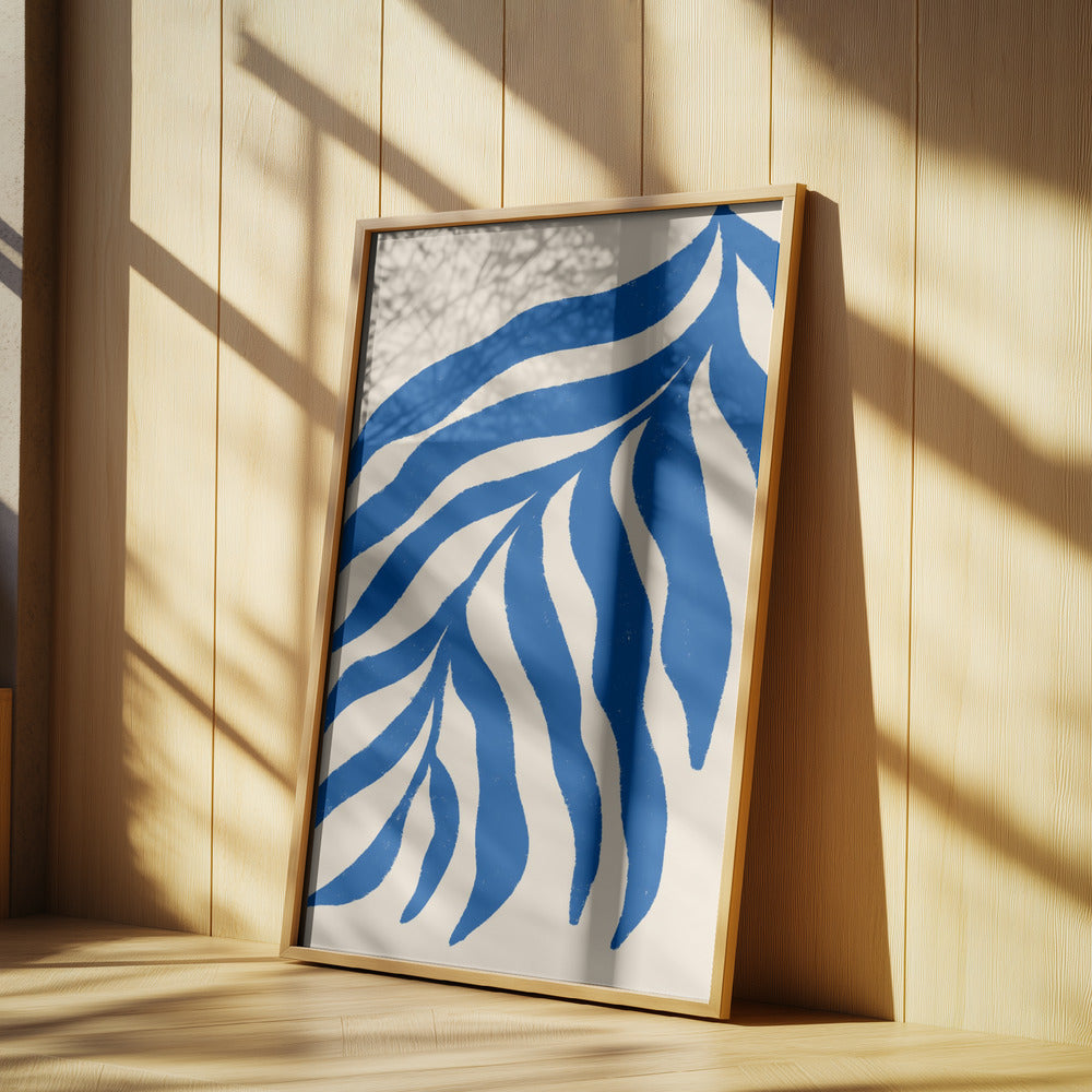 Blue Silhouette Textured Branch | Poster
