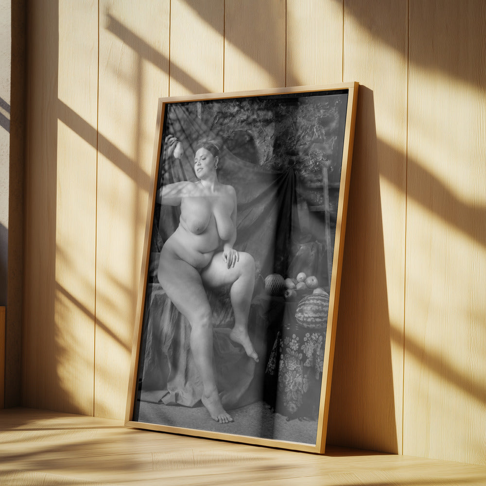 portrait of a girl with a pear | Poster