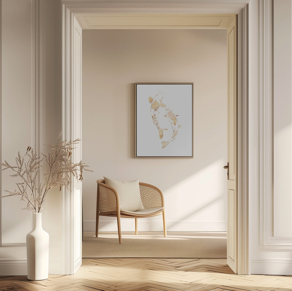 Gold koi fish silhouettes | Poster