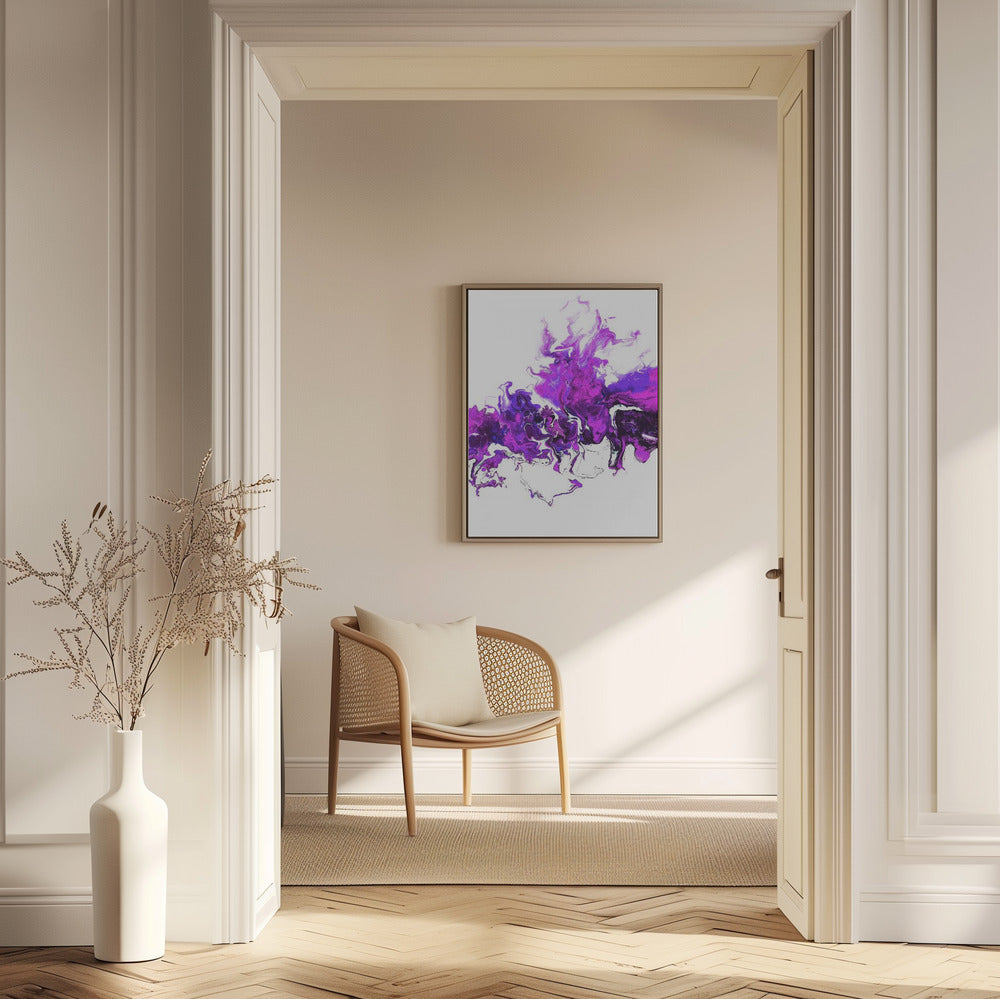Purple Colorful White Wave | Poster