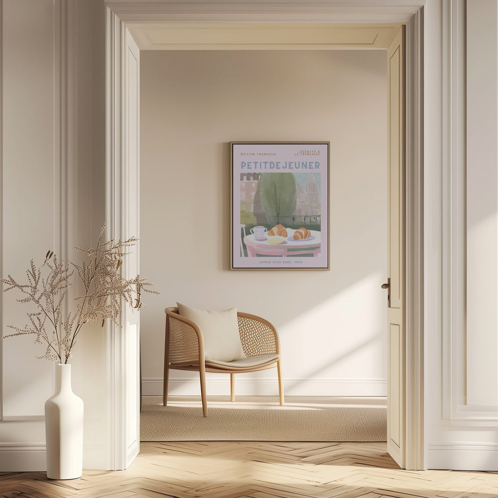 Petit Dejeuner, Croissants, Paris, Pastell | Poster