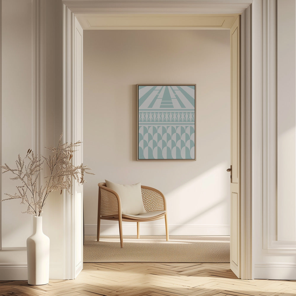 Minimalist art deco geometric aqua | Poster