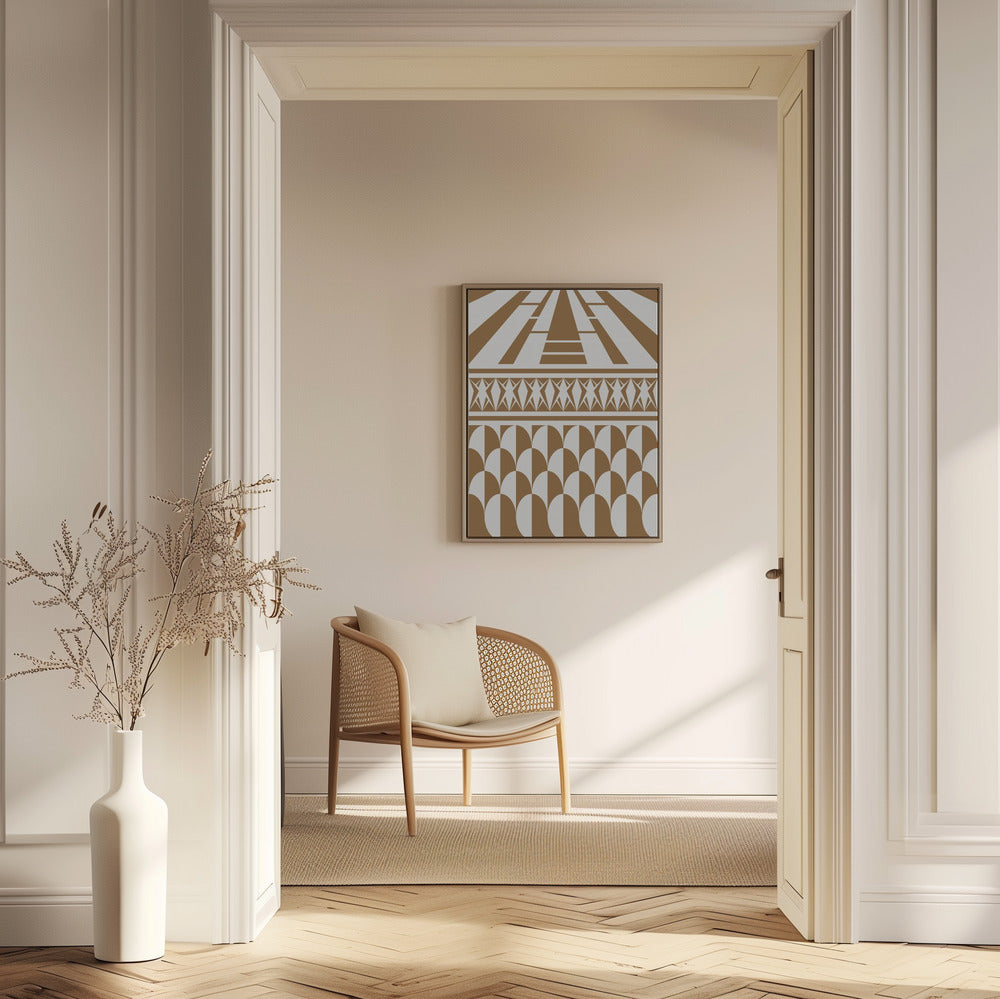 Minimalist art deco geometric brown | Poster
