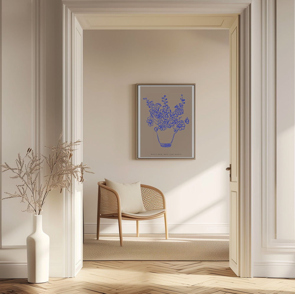 Blue Floral Elegance | Poster