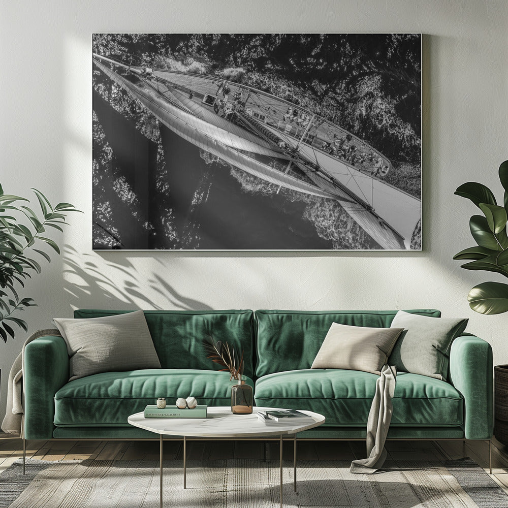 Au-dessus du navire de course | Toile