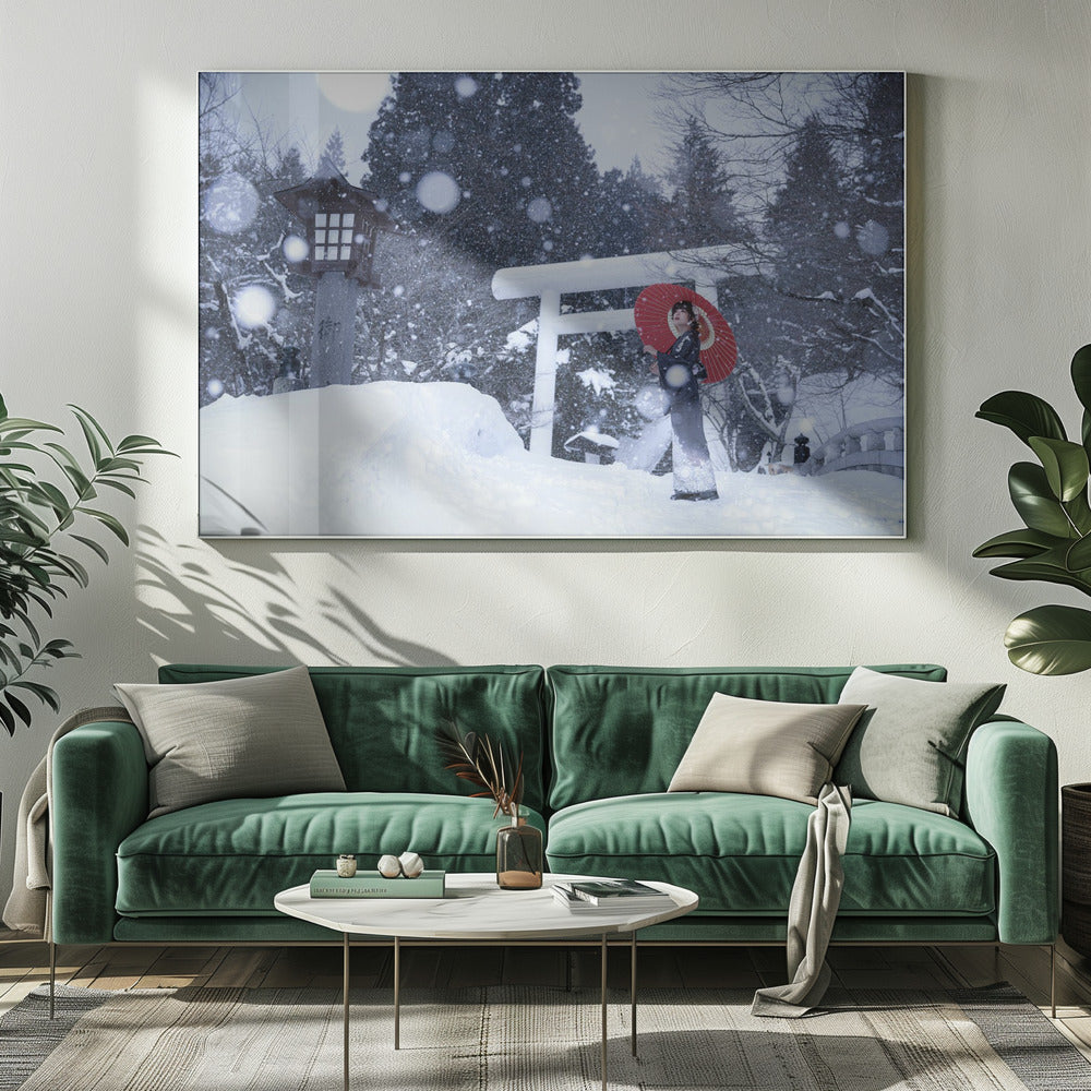 Sanctuaire d'hiver au Japon | Toile