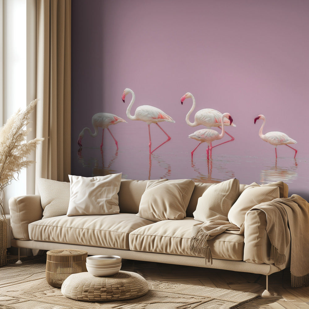 Flamants roses | Papier Peint Photo