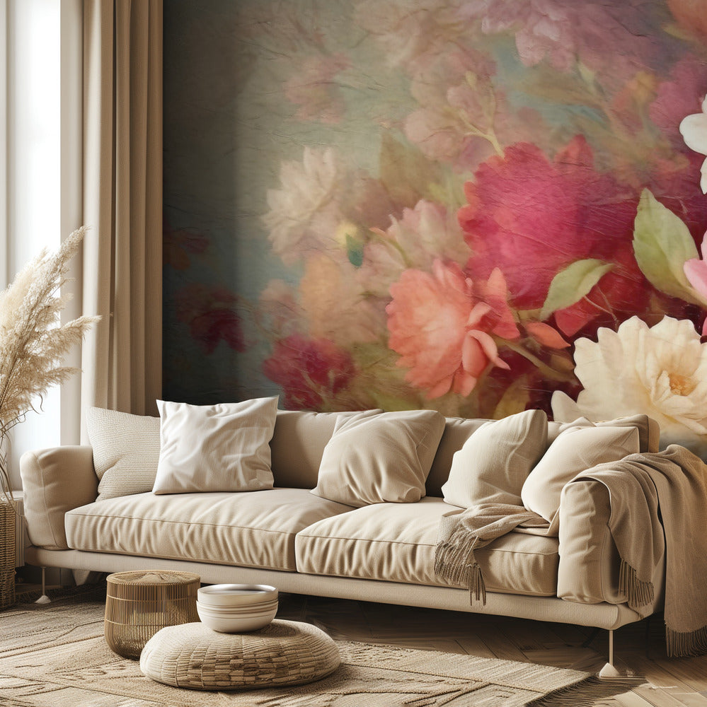 Fa Vintage Blommor 13 | Fototapet