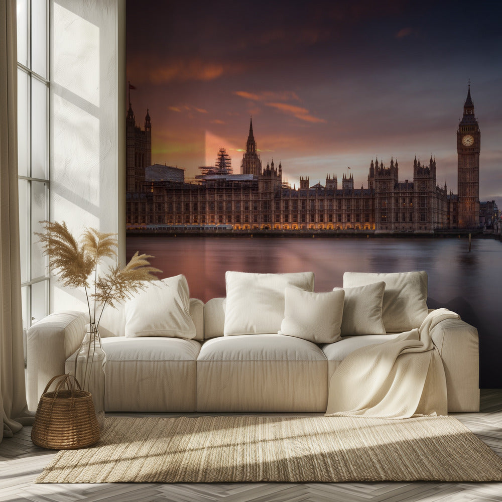 London Palace of Westminster Solnedgång | Fototapet