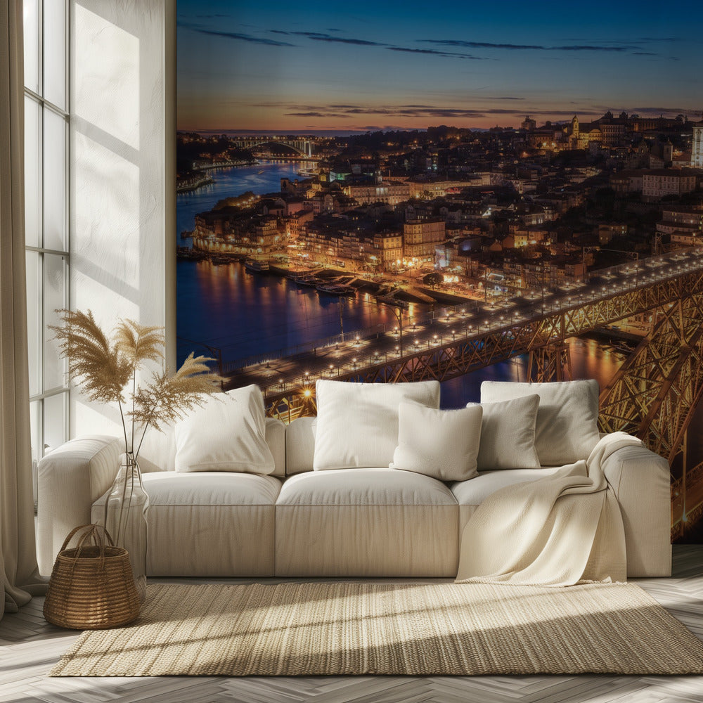 Portugal-L'heure bleue de Porto | Papier Peint Photo
