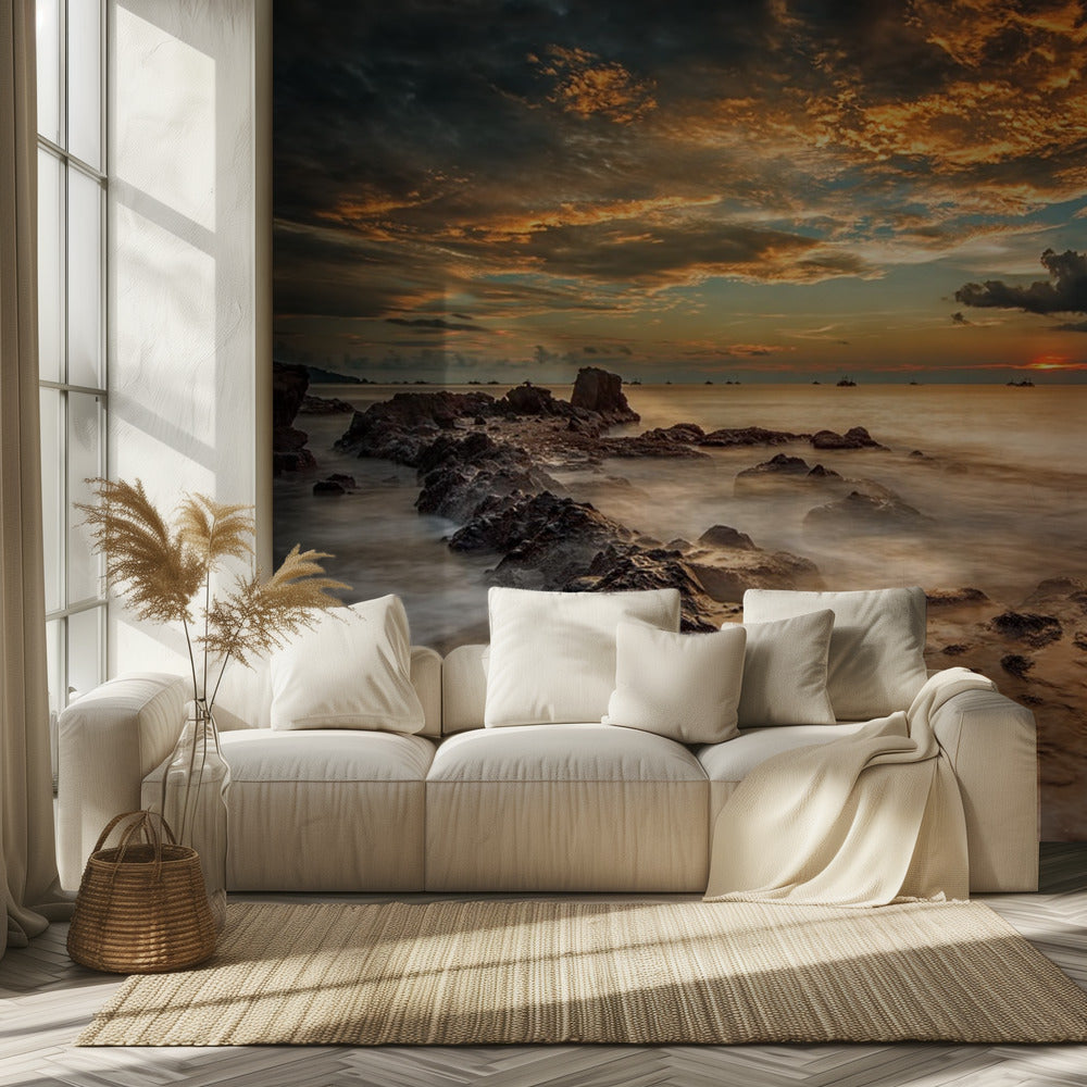 Plage en colère | Papier Peint Photo
