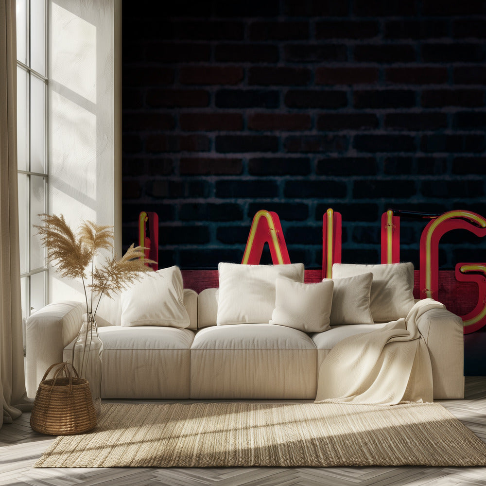 Lachen in Neon | Fotobehang