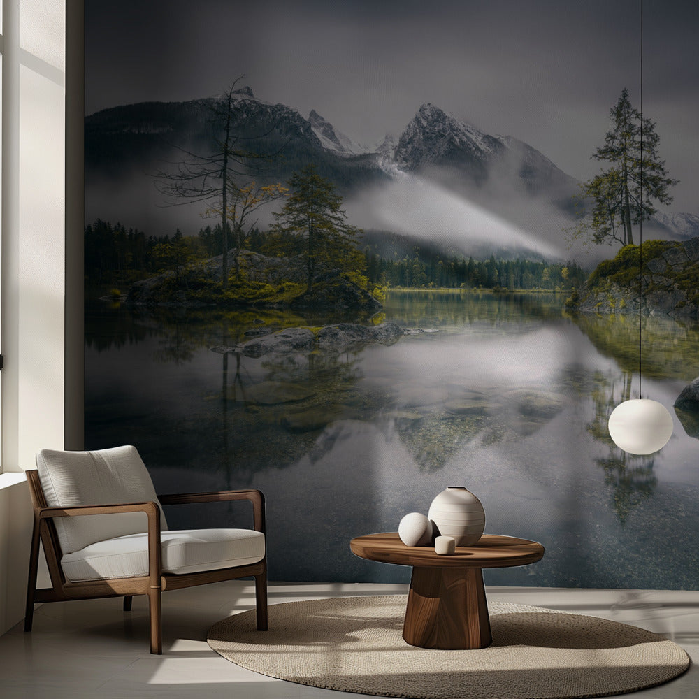 Matinée pluvieuse à Hintersee (Bavière) | Fonds d'écran