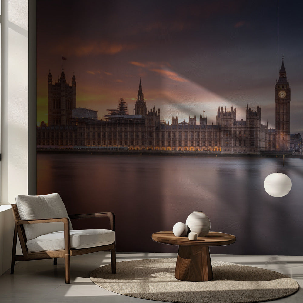 London Palace of Westminster Solnedgång | Fototapet
