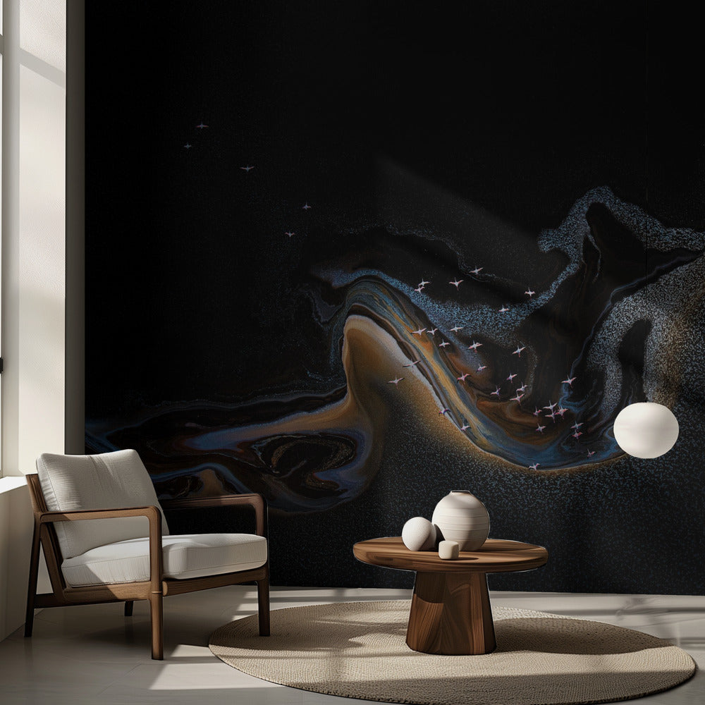 Flamant rose au-dessus du lac | Fonds d'écran