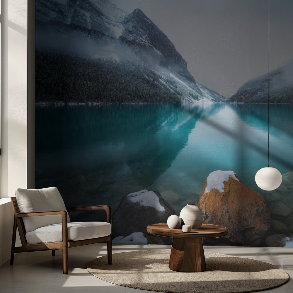 Lac Louise brumeux | Fond d'écran